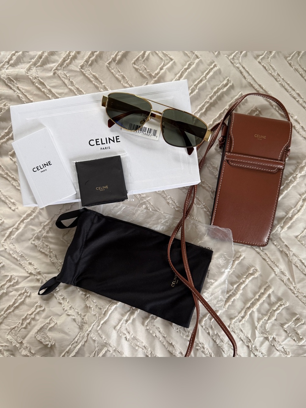 Celine Triomphe 57mm Pilot Sunglasses, New with Tags